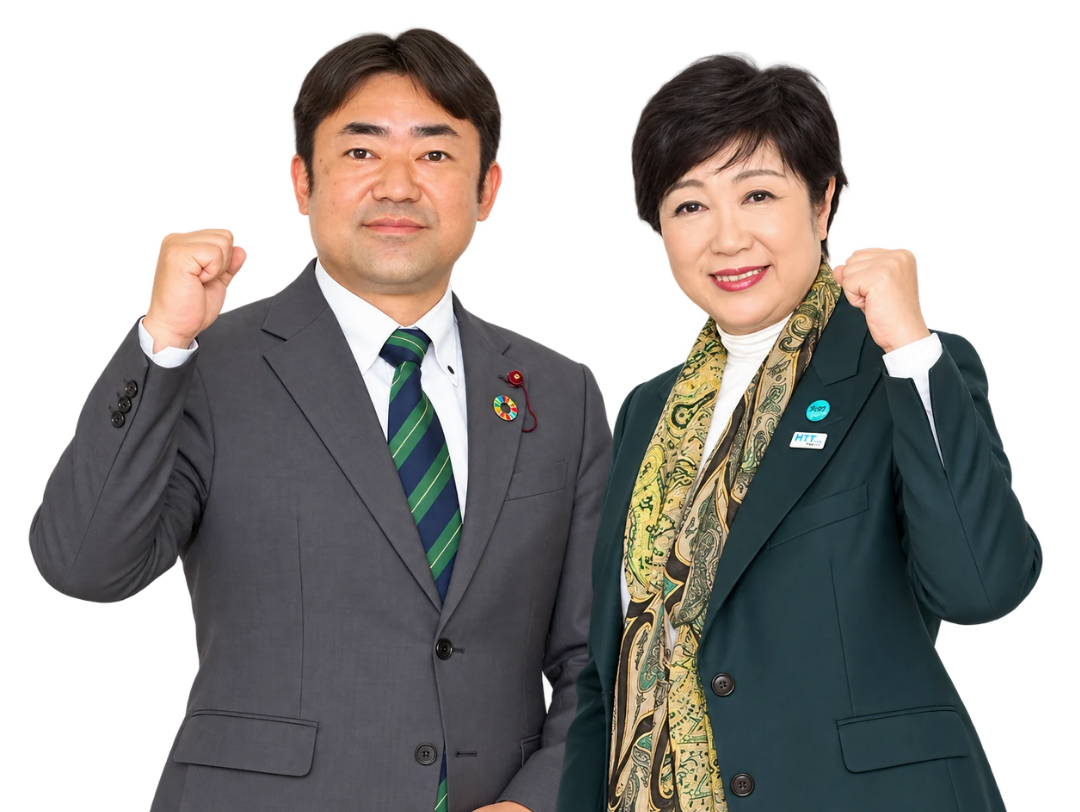 中澤まさゆきと小池百合子東京都知事のツーショット